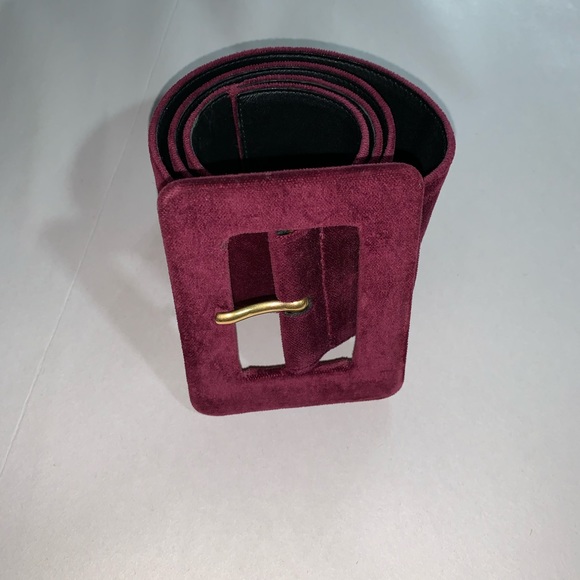 vintage SAINT LAURENT velvet over calfskin BELT main image 6